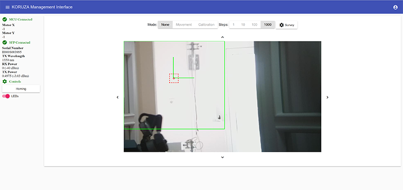 KORUZA Pro management interface